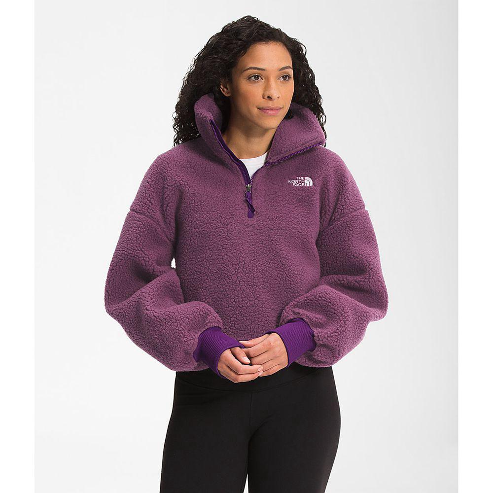 The North Face Platte Sherpa ¼ Zip Γυναικεια Fleece - Μωβ (NZPJ03819)